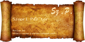 Szopri Péter névjegykártya